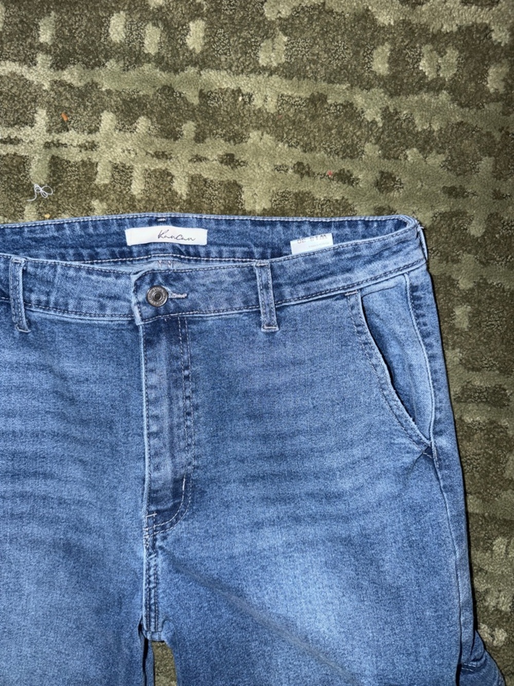 KanCan Medium Blue Cargo Flare Jeans Size 13 30 - Picture 4 of 8